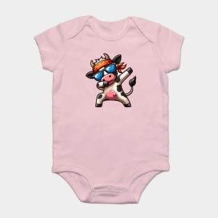 Dabbing Funny Cow Baby Bodysuit